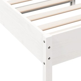 vidaXL Σκελετός Κρεβατιού Χωρίς Στρώμα Λευκό 100x200 εκ. Μασίφ Πεύκο