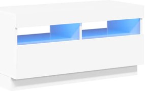 vidaXL Έπιπλο Τηλεόρασης με LED Γυαλιστερό Λευκό 80 x 35 x 40 εκ.