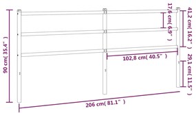 vidaXL Κεφαλάρι Λευκό 200 εκ. Μεταλλικό