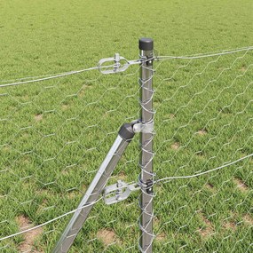 vidaXL Έξιγωνο φράχτη σταθερού εδάφους 10 x 0,6 μ Ασημί Δίχτυ