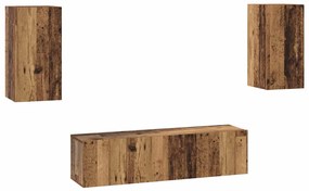 vidaXL Σετ επίπλου τηλεόρασης 4 pcs Παλαιό ξύλο 30.5 x 30 x 60 εκ.