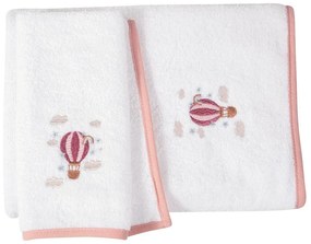 Πετσέτες Βρεφικές 8841 (Σετ 2τμχ) White-Pink Greenwich Polo Club Σετ Πετσέτες 70x130cm 100% Βαμβάκι