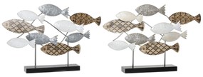 Διακοσμητική Φιγούρα DKD Home Decor 65,4 x 9,5 x 43 cm Μαύρο Μπλε Καφέ Σπείρες (x2)