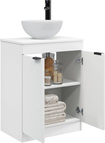 vidaXL Καθρέφτης μπάνιου με νιπτήρα Λευκό 54 x 35 x 83 εκ