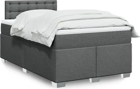 vidaXL Κρεβάτι Boxspring με Στρώμα Σκούρο Γκρι 120x200 εκ. Υφασμάτινο