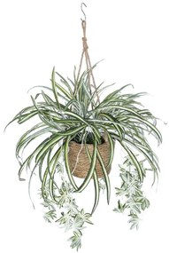 Τεχνητό Κρεμαστό Φυτό Chlorophytum Comosum 20638 50cm Multi GloboStar Cotton,Fabric