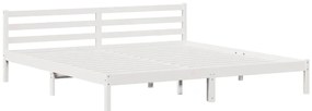 vidaXL Κρεβάτι με Κεφαλάρι Λευκό 180x220 εκ. Στερεό Ξύλο Πεύκου