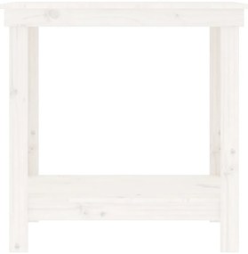 vidaXL Πάγκος Εργασίας Λευκός 80 x 50 x 80 εκ. από Μασίφ Ξύλο Πεύκου