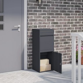 vidaXL Θυρίδα Πακέτων Ανθρακί 41 x 38 x 103 εκ Ατσάλι