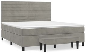 ΚΡΕΒΑΤΙ BOXSPRING ΜΕ ΣΤΡΩΜΑ ΑΝΟΙΧΤΟ ΓΚΡΙ 160X200 ΕΚ. ΒΕΛΟΥΔΙΝΟ 3137911