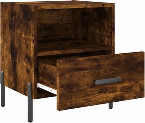 vidaXL Κομοδίνα 2 τεμ. Καπνιστή Δρυς 40 x 35 x 47,5 εκ. Επεξεργ. Ξύλο