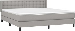 vidaXL Κρεβάτι Boxspring με Στρώμα Αν. Πράσινο 160x200εκ Υφασμάτινο