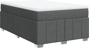 vidaXL Κρεβάτι Boxspring με Στρώμα Σκούρο Γκρι 120x190 εκ Υφασμάτινο