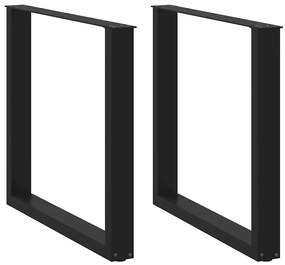 Πόδια Τραπεζαρίας σε Σχήμα U 2 τεμ. Μαύρο 80x(72-73) εκ. Ατσάλι