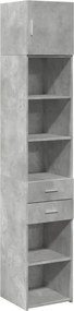 vidaXL Ντουλάπι Αποθήκευσης Στενό Γκρι 40x42,5x225 εκ. Επεξεργ. Ξύλο