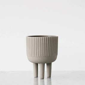 Διακοσμητικό Mπολ/Κασπώ, Small, Ø12XH16CM, Γκρεζ, Τερακότα, KRISTINA DAM studio