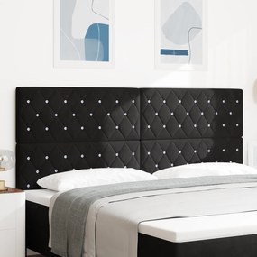 vidaXL LED Κεφαλή Μαύρη 100 εκ Βελούδινη