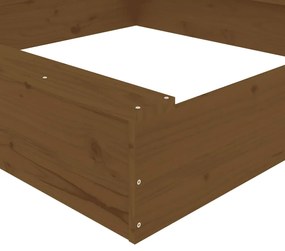 vidaXL Αμμοδόχος με Καθίσματα Καφέ Μελί Τετράγωνη Μασίφ Ξύλο Πεύκου