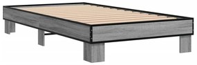 vidaXL Πλαίσιο Κρεβατιού Γκρι Sonoma 100x200 εκ. Επεξ. Ξύλο & Μέταλλο