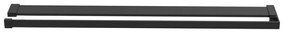 Διαχωριστικό Ντους με Ράφι Μαύρο 90x195 εκ. Γυαλί ESG&amp;Αλουμίνιο - Μαύρο