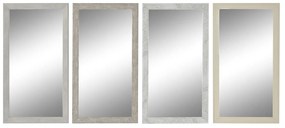 Τοίχο καθρέφτη DKD Home Decor Λευκό Μπεζ Σκούρο γκρίζο 36 x 2 x 66 cm (4 Μονάδες)