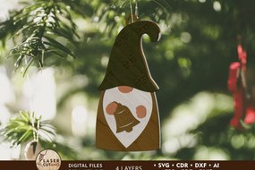 Σετ των 3 Intra απο ξύλο plywood 3mm-4mm πάχος Χριστουγεννιάτικο διακοσμητικό στοιχειό Δίασταση 4x4 cm INTRAFABR-85494625