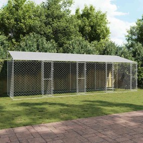 vidaXL Κλουβί σκύλου Ασημί 800 x 200 x 256 εκ. Επικαλυμμένος Χάλυβας
