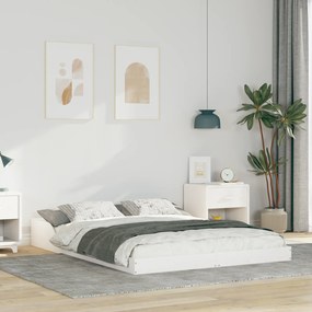 vidaXL Σκελετός Κρεβατιού Λευκό 140 x 190 cm Μασίφ ξύλο πεύκου