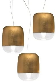 Κρεμαστό Φωτιστικό Οροφής 3xLED 4,8W Dimmer Φυσητό Γυαλί Μεταλιζέ Gong S1 3R Prandina-1A63004610198-Χρυσό 1A63004610198
