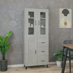 vidaXL Ντουλάπι Γκρι Σκυροδέματος 69,5x34x180 εκ. Επεξεργασμένο Ξύλο