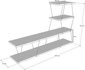 Έπιπλο Τηλεόρασης - Ilgaz - Χρώμα Λευκό - 150x30x93εκ