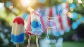 Intra Συλλεκτικό Ξύλινο Παζλ Plywood  4mm - Πατριωτικά Popsicles σε κόκκινο, λευκό και μπλε Σε Ξύλινο Κουτί - Διαστάσεις Puzzle: 10x10 cm – 25 κομμάτια