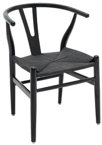 Καρέκλα Sandra pakoworld ξύλο-σχοινί μαύρο - 222-000021