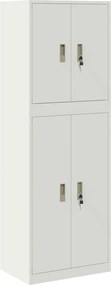 vidaXL Ντουλάπι αποθήκευσης 2 τμχ. Λευκό 60 x 40 x 175 εκ Ατσάλι