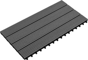 vidaXL Πλάκα Κατασκευής 6 pcs Μαύρο 60 x 30 cm WPC