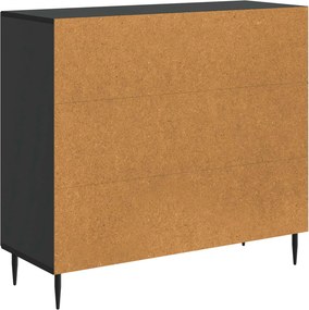 vidaXL Πλαϊνό γραφείο Μαύρο 89 x 34,5 x 80 εκ Επεξεργασμένο Ξύλο