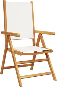 vidaXL Καρέκλες Κήπου 2τεμ. Κρεμ Λευκό Μασίφ Ακακία &amp; Ύφασμα