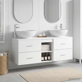 vidaXL Σετ Επίπλων Μπάνιου 3 τμχ. Λευκό 49,5 x 44,5 x 65 εκ