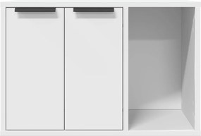 vidaXL Τουαλέτα Γάτας Περίφραξη Λευκό 60x40x40 εκ. Επεξεργασμ. Ξύλο