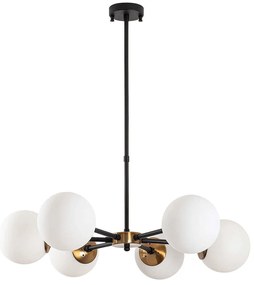 Φωτιστικό Οροφής Akkas 942FLG1165 73x73x72cm 6xE14 40W Black-Gold Opviq