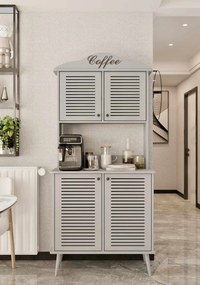 Έπιπλο Μπαρ Καφέ Ανοιχτό Γκρι BRADO 90x40x20