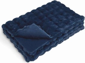 vidaXL Ψεύτικη κουβέρτα από κουνέλι 4 pcs Θαλασσί Μπλε 130 x 150 cm