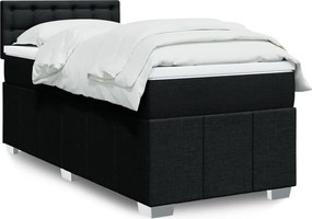 vidaXL Κρεβάτι Boxspring με Στρώμα Μαύρο 80 x 200 εκ. Υφασμάτινο