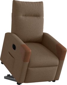 vidaXL Πολυθρόνα Ηλεκτρική Ανακλινόμενη Ανύψωση Σκ. Καφέ Υφασμάτινη