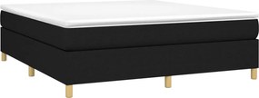 vidaXL Κρεβάτι Boxspring με Στρώμα Μαύρο 160x200 εκ. Υφασμάτινο