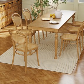 HOMCOM Χειροποίητο Χαλί, Ύψος 15 mm, Ευέλικτο, Αντιολισθητικό, Κρεμ Λευκό