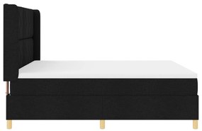 vidaXL Μαύρο Υφασμάτινο Κρεβάτι με Στρώμα 180 x 200 εκ.