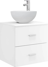 vidaXL Επιτοίχια Λεκάνη Έπιπλο Λευκό 49,5 x 41 x 64,5 εκ