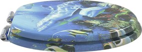 vidaXL Μαλακή κλειστή λεκάνη 2 pcs Μπλε 44 x 38 εκ. Πίνακας MDF