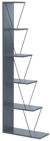 Βιβλιοθήκη Tars γκρι-μαύρο 60x24x146.5εκ 60x24x146.5 εκ.